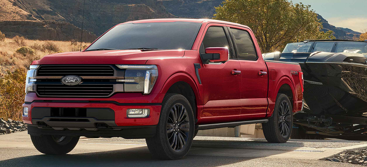 Ford F-150 pulling boat
